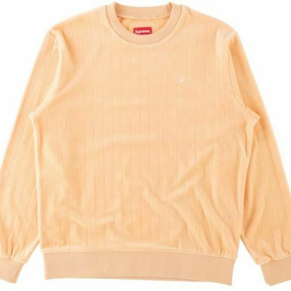 Supreme Ribbed Velour Crewneck Peach